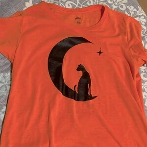 Halloween orange cat shirt